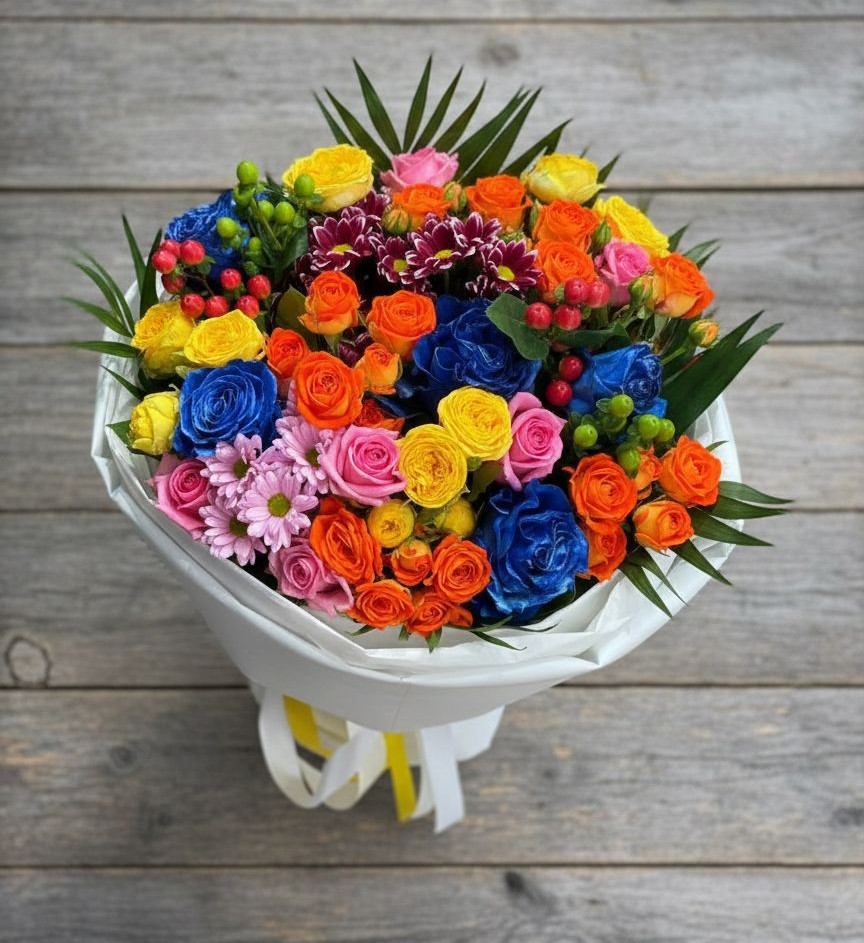 Букет цветов из: Розы и Хризантемы в Мисирево