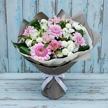 Букет цветов из:  Герберы, Альстромерии и Хризантемы в Мисирево