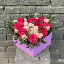 Цветочная композиция из Розы в коробке в Мисирево