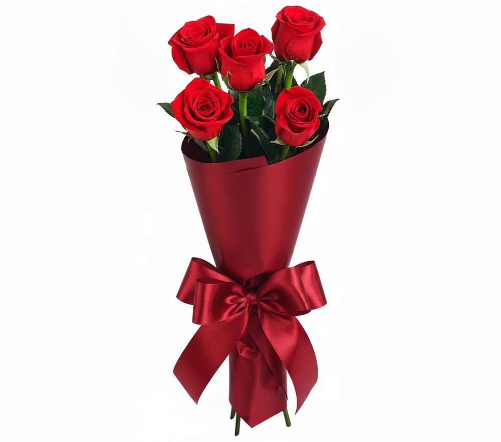 Букет 5 Красных роз Эдлесс Лав в Мисирево