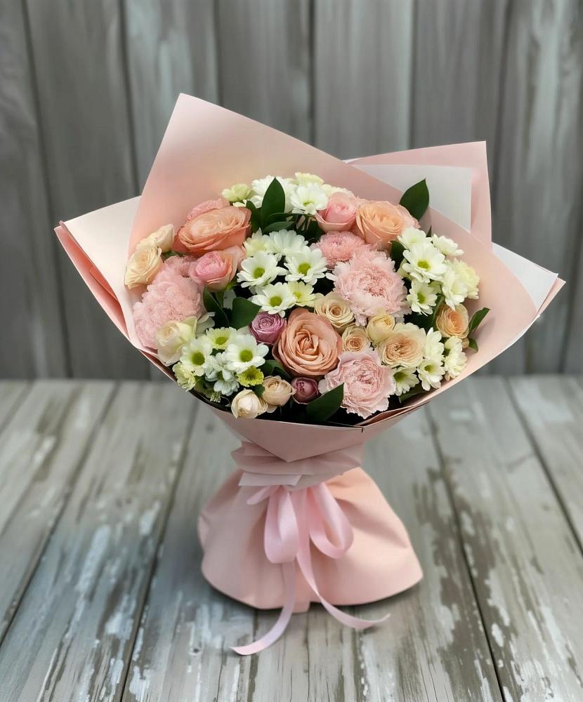 Букет цветов из: Гвоздики, Розы и Хризантемы в Мисирево