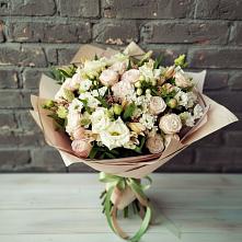 Букет цветов из:  Альстромерии, Розы и Хризантемы в Мисирево