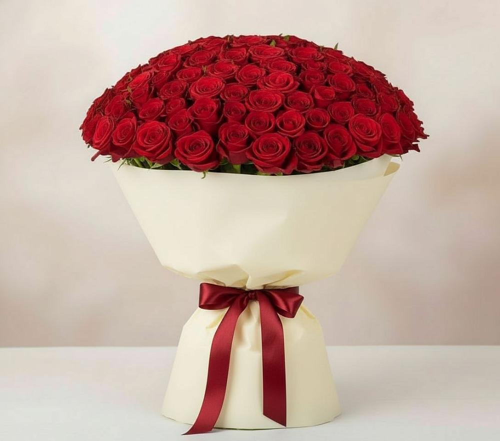 Букет 101 Красная роза Милано в Мисирево