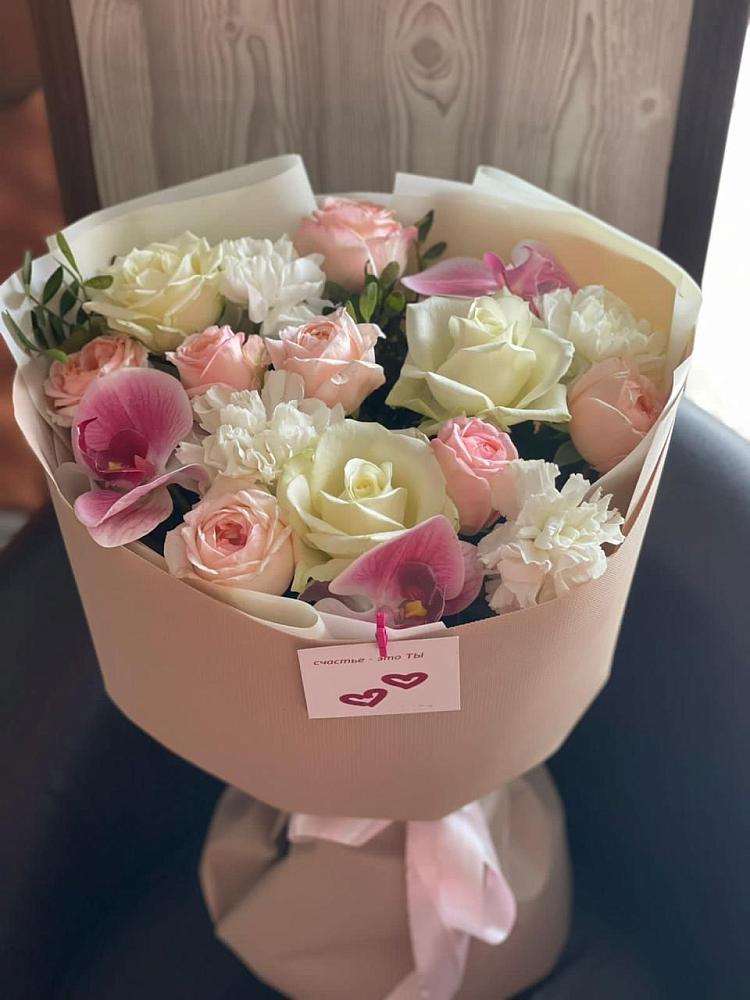 Букет цветов из: Орхидеи, Розы и Гвоздики в Мисирево