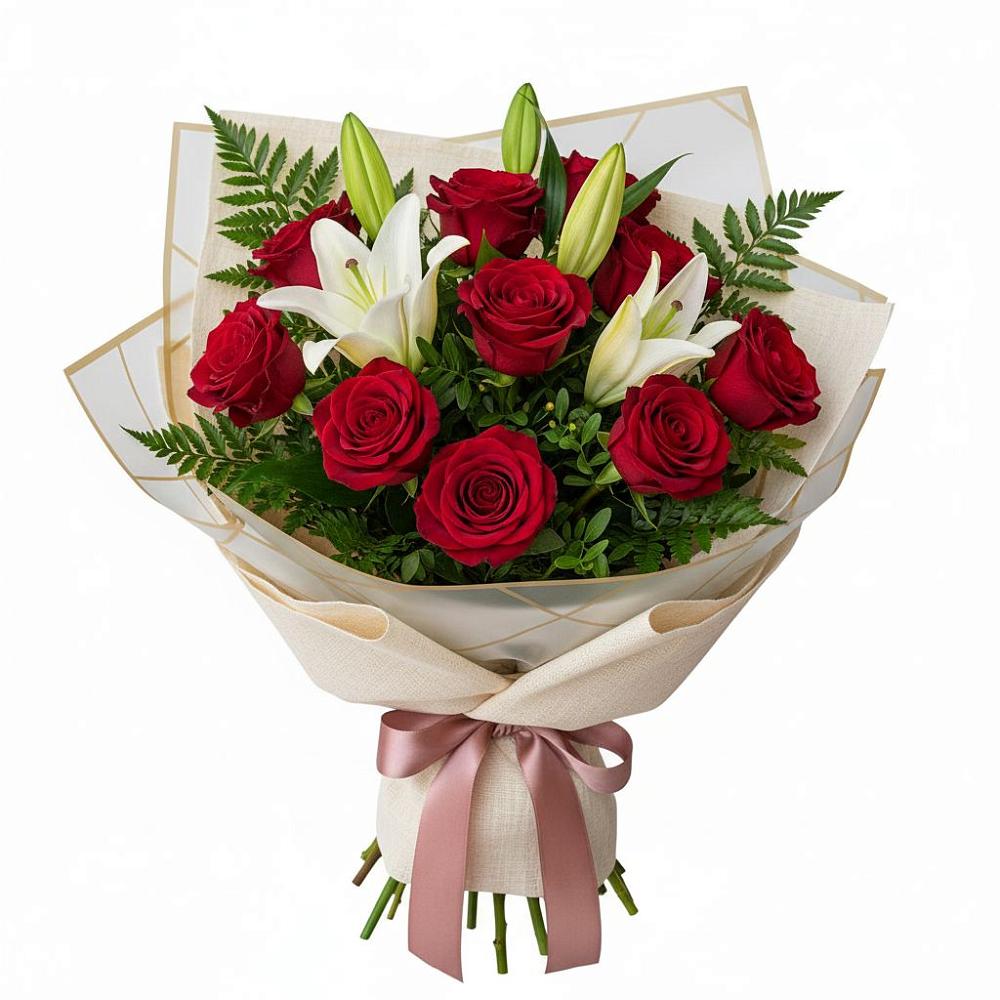 Букет цветов из: Лилии и Розы в Мисирево