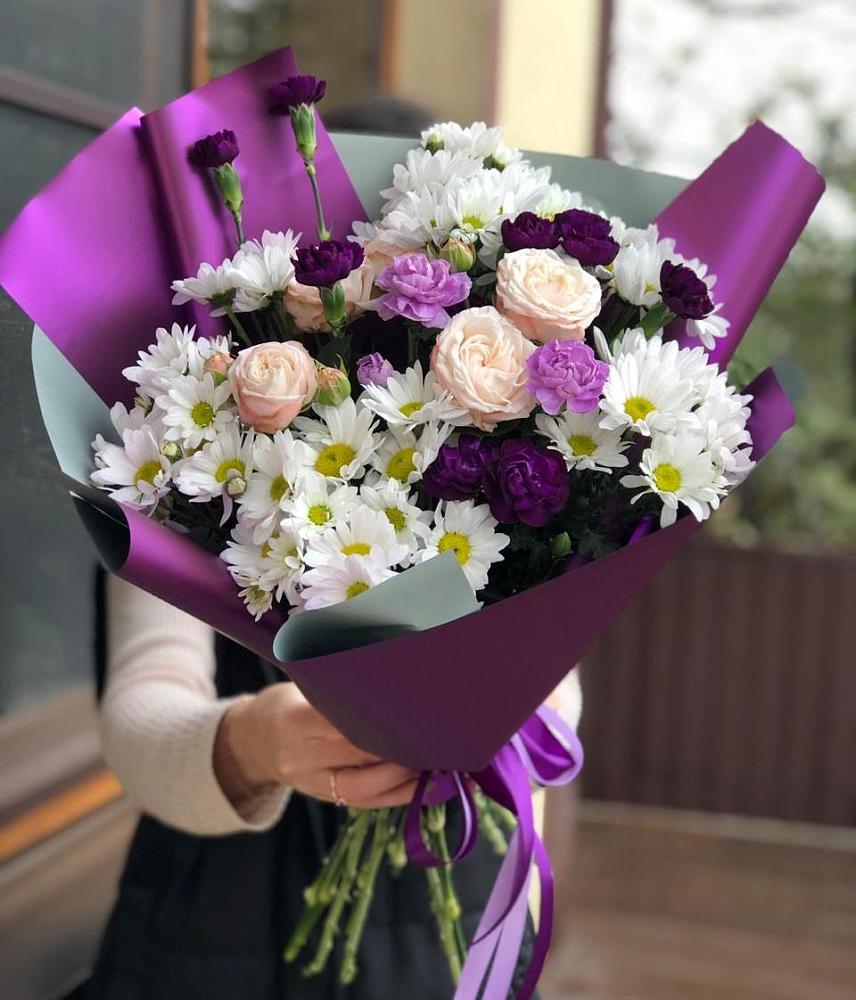 Букет цветов из: Хризантемы, Гвоздики и Розы в Мисирево