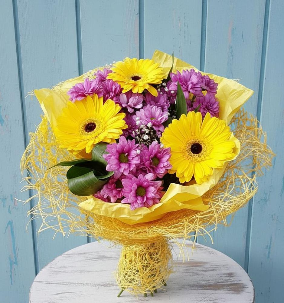 Букет цветов из: Хризантемы и Герберы в Мисирево