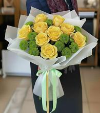 Букет цветов из:  Хризантемы и Розы в Мисирево