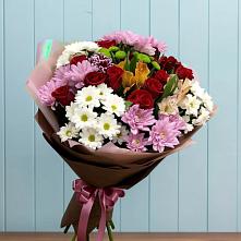 Букет цветов из:  Розы, Хризантемы и Альстромерии в Мисирево