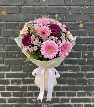 Букет цветов из:  Герберы и Хризантемы в Мисирево